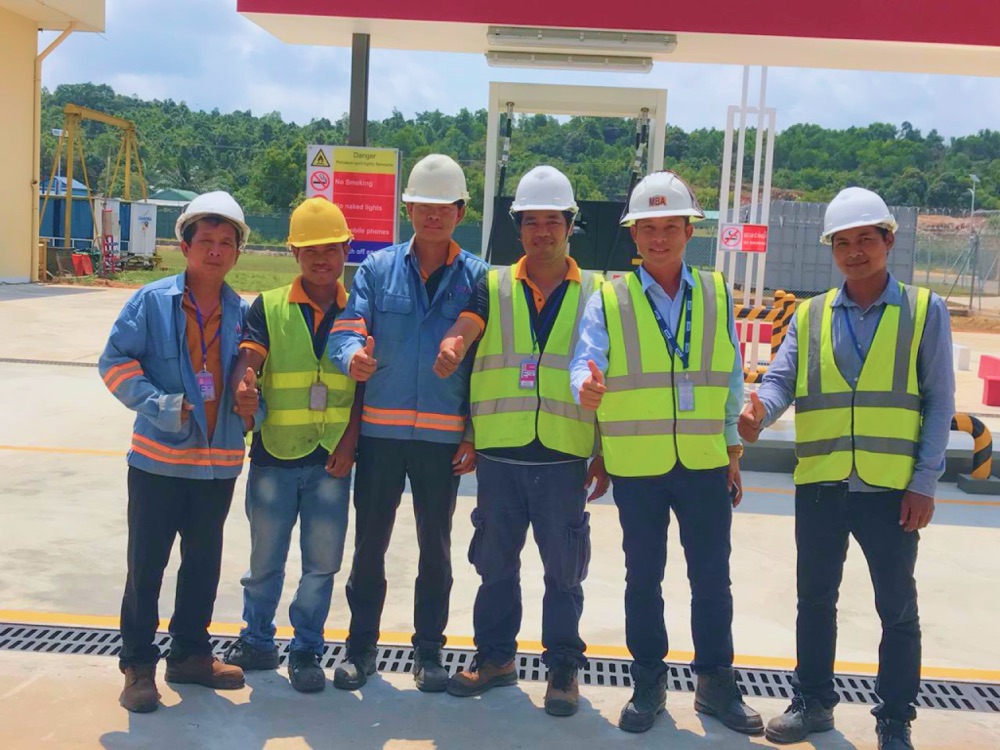 MBA construction team on site